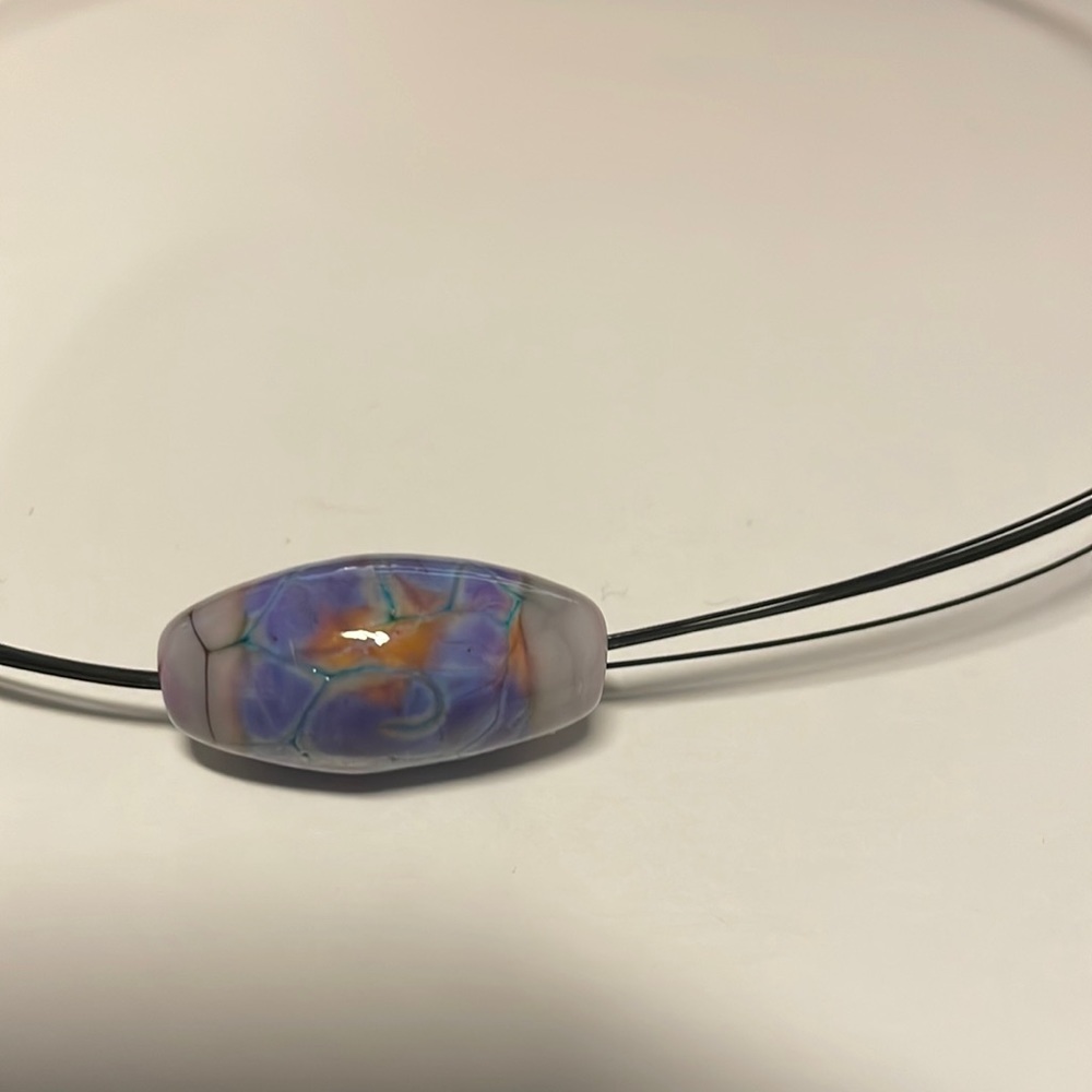 Five strand lamp work necklace
